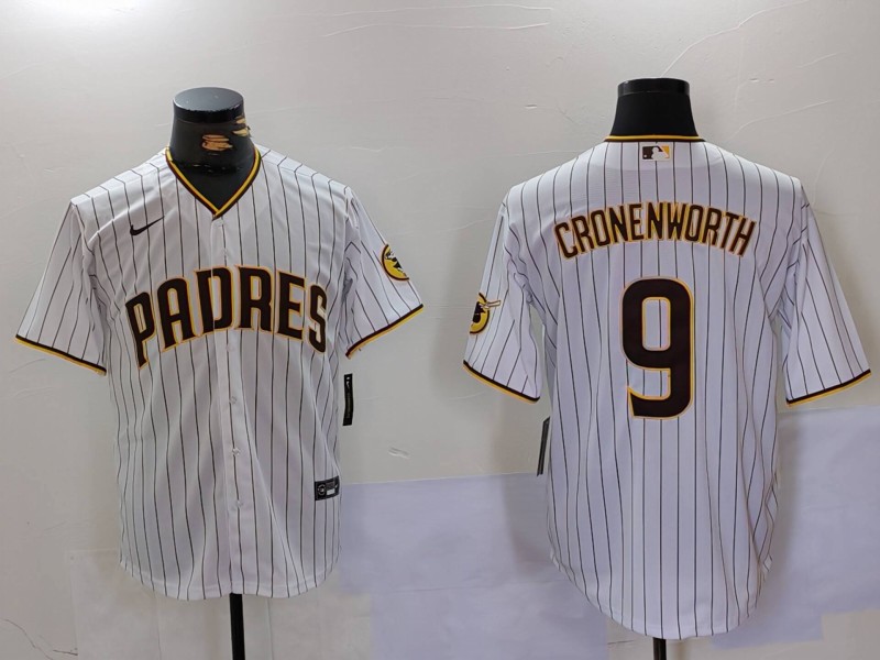 Men's San Diego Padres Jake Cronenworth #9 White Stitched Jersey